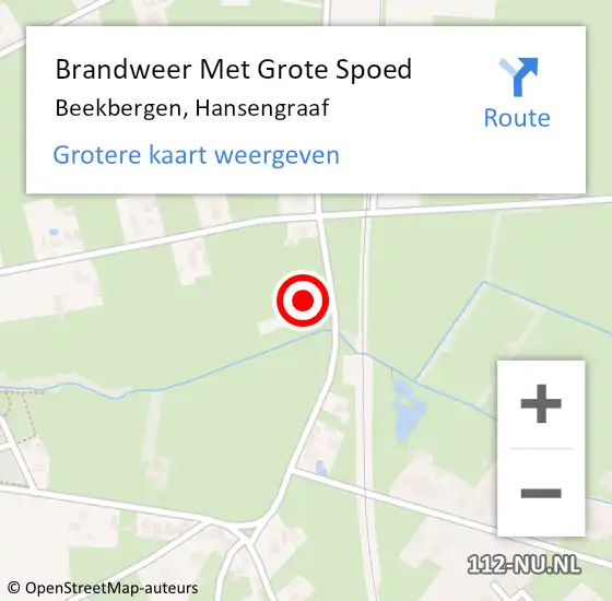 Locatie op kaart van de 112 melding: Brandweer Met Grote Spoed Naar Beekbergen, Hansengraaf op 27 maart 2016 19:57