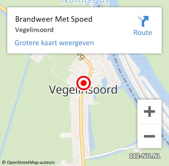 Locatie op kaart van de 112 melding: Brandweer Met Spoed Naar Vegelinsoord op 27 maart 2016 20:15