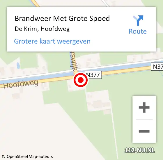 Locatie op kaart van de 112 melding: Brandweer Met Grote Spoed Naar De Krim, Hoofdweg op 27 maart 2016 20:43