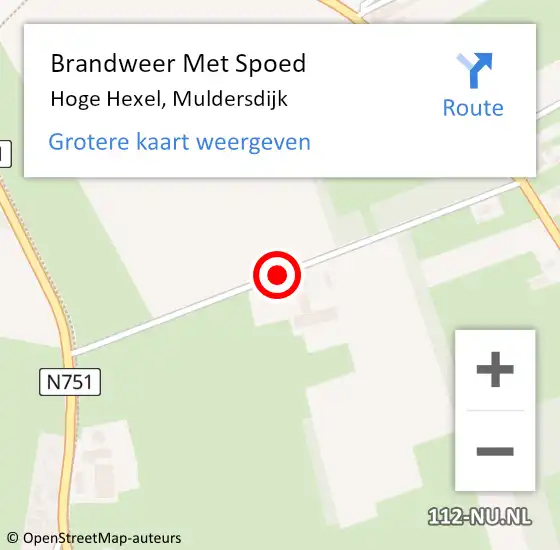 Locatie op kaart van de 112 melding: Brandweer Met Spoed Naar Hoge Hexel, Muldersdijk op 27 maart 2016 20:55