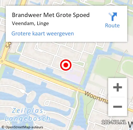 Locatie op kaart van de 112 melding: Brandweer Met Grote Spoed Naar Veendam, Linge op 27 maart 2016 23:05