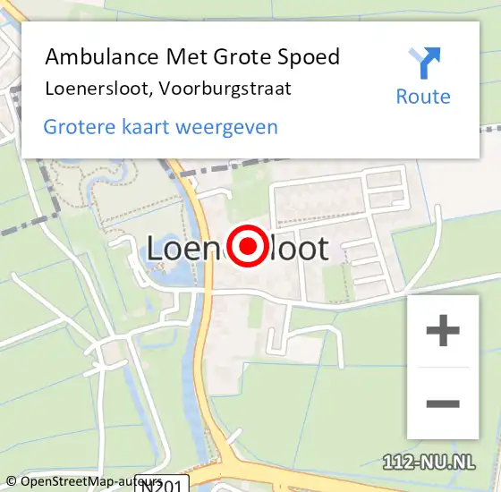 Locatie op kaart van de 112 melding: Ambulance Met Grote Spoed Naar Loenersloot, Voorburgstraat op 27 maart 2016 23:49