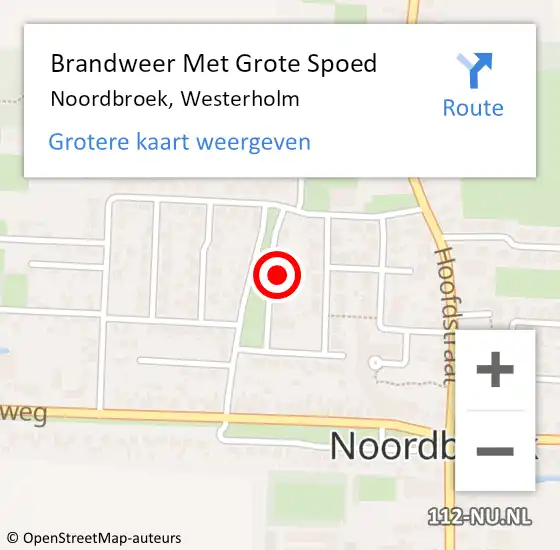 Locatie op kaart van de 112 melding: Brandweer Met Grote Spoed Naar Noordbroek, Westerholm op 28 maart 2016 00:56