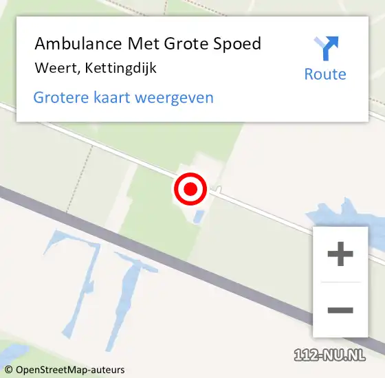 Locatie op kaart van de 112 melding: Ambulance Met Grote Spoed Naar Weert, Kettingdijk op 28 maart 2016 03:21