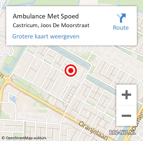 Locatie op kaart van de 112 melding: Ambulance Met Spoed Naar Castricum, Joos De Moorstraat op 28 maart 2016 03:41