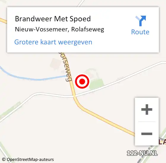 Locatie op kaart van de 112 melding: Brandweer Met Spoed Naar Nieuw-Vossemeer, Rolafseweg op 28 maart 2016 09:55