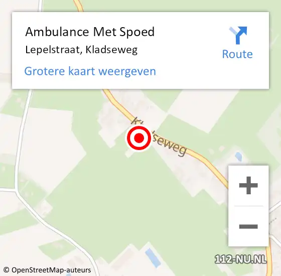 Locatie op kaart van de 112 melding: Ambulance Met Spoed Naar Lepelstraat, Kladseweg op 28 maart 2016 10:00