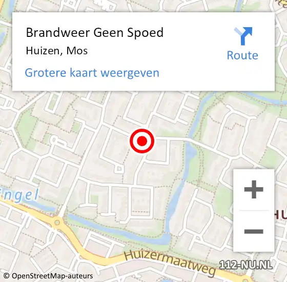 Locatie op kaart van de 112 melding: Brandweer Geen Spoed Naar Huizen, Mos op 28 maart 2016 10:25