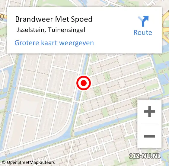 Locatie op kaart van de 112 melding: Brandweer Met Spoed Naar IJsselstein, Tuinensingel op 28 maart 2016 10:56