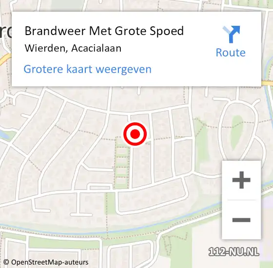 Locatie op kaart van de 112 melding: Brandweer Met Grote Spoed Naar Wierden, Acacialaan op 28 maart 2016 11:00