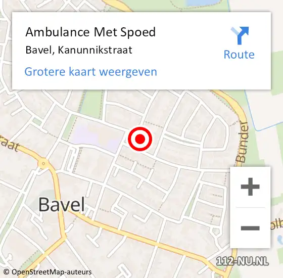 Locatie op kaart van de 112 melding: Ambulance Met Spoed Naar Bavel, Kanunnikstraat op 28 maart 2016 11:54