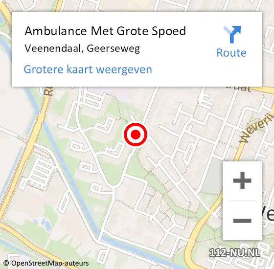 Locatie op kaart van de 112 melding: Ambulance Met Grote Spoed Naar Veenendaal, Geerseweg op 28 maart 2016 12:10