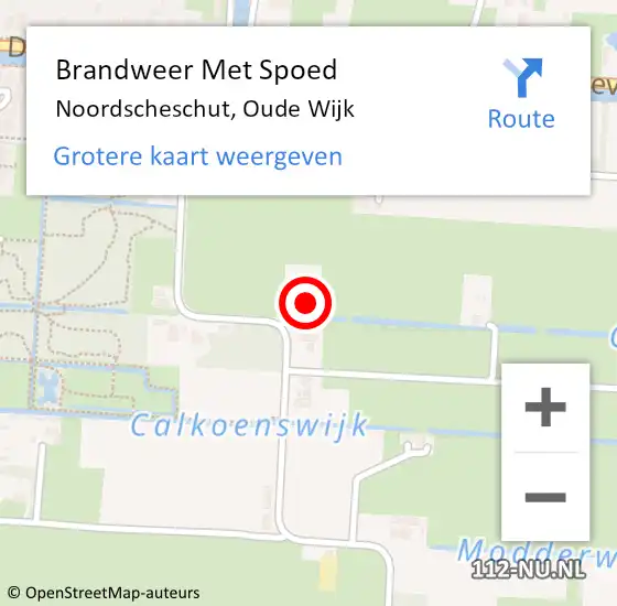 Locatie op kaart van de 112 melding: Brandweer Met Spoed Naar Noordscheschut, Oude Wijk op 28 maart 2016 13:04