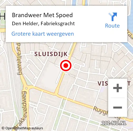 Locatie op kaart van de 112 melding: Brandweer Met Spoed Naar Den Helder, Fabrieksgracht op 28 maart 2016 13:06