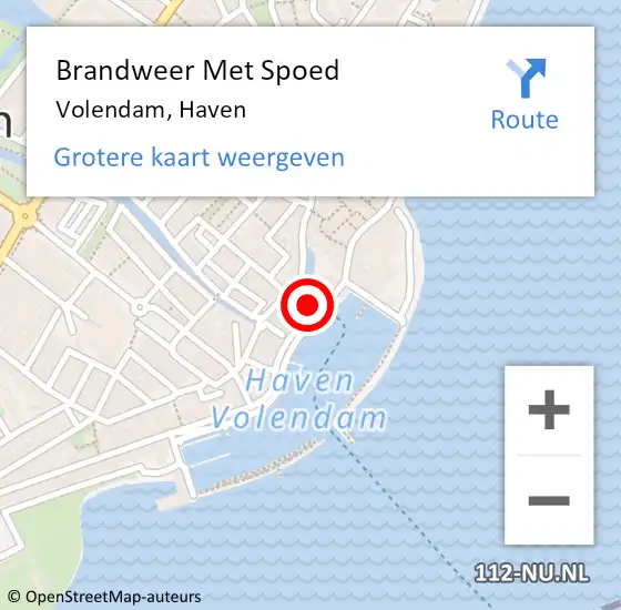 Locatie op kaart van de 112 melding: Brandweer Met Spoed Naar Volendam, Haven op 28 maart 2016 13:12