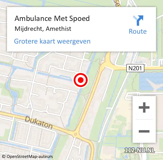 Locatie op kaart van de 112 melding: Ambulance Met Spoed Naar Mijdrecht, Amethist op 28 maart 2016 16:33