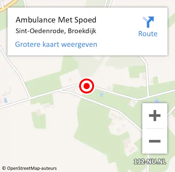 Locatie op kaart van de 112 melding: Ambulance Met Spoed Naar Sint-Oedenrode, Broekdijk op 28 maart 2016 16:53