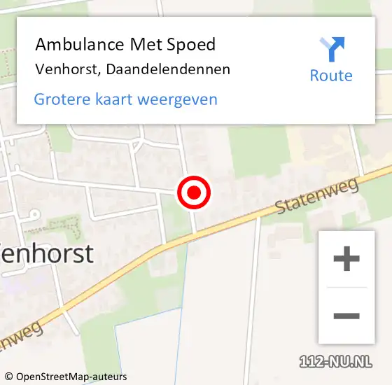 Locatie op kaart van de 112 melding: Ambulance Met Spoed Naar Venhorst, Daandelendennen op 28 maart 2016 17:00