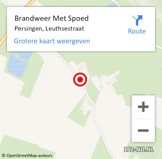 Locatie op kaart van de 112 melding: Brandweer Met Spoed Naar Persingen, Leuthsestraat op 28 maart 2016 17:39