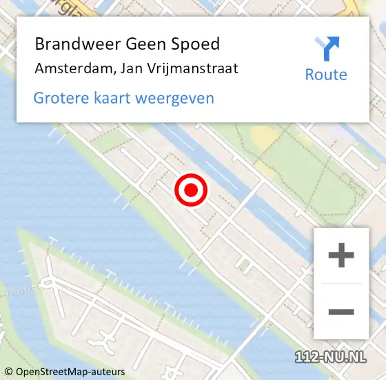 Locatie op kaart van de 112 melding: Brandweer Geen Spoed Naar Amsterdam, Jan Vrijmanstraat op 28 maart 2016 17:56