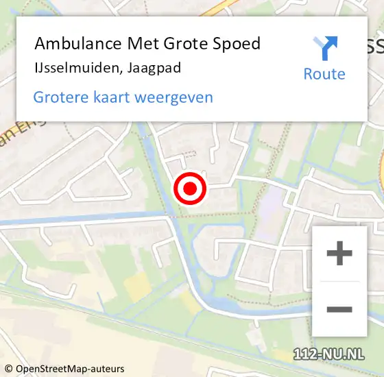 Locatie op kaart van de 112 melding: Ambulance Met Grote Spoed Naar IJsselmuiden, Jaagpad op 28 maart 2016 18:53