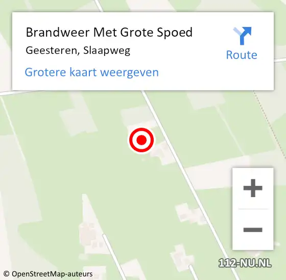 Locatie op kaart van de 112 melding: Brandweer Met Grote Spoed Naar Geesteren, Slaapweg op 28 maart 2016 18:57