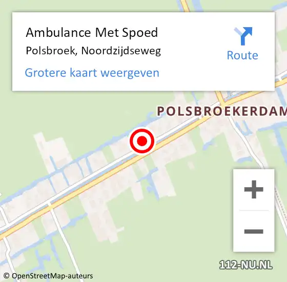 Locatie op kaart van de 112 melding: Ambulance Met Spoed Naar Polsbroek, Noordzijdseweg op 28 maart 2016 19:05