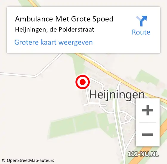 Locatie op kaart van de 112 melding: Ambulance Met Grote Spoed Naar Heijningen, de Polderstraat op 28 maart 2016 21:10