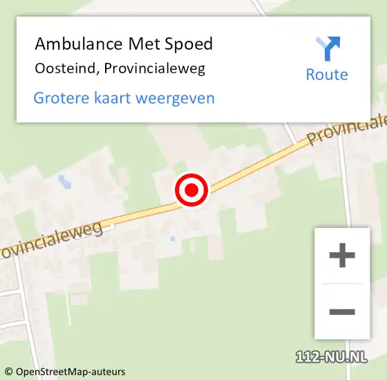 Locatie op kaart van de 112 melding: Ambulance Met Spoed Naar Oosteind, Provincialeweg op 28 maart 2016 22:04