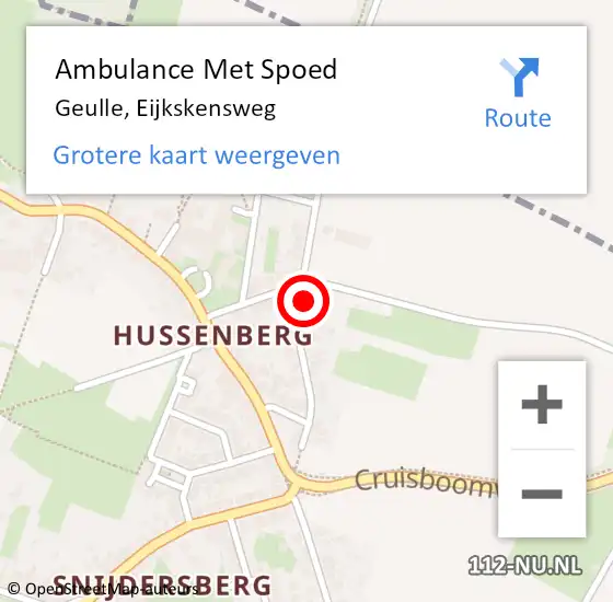 Locatie op kaart van de 112 melding: Ambulance Met Spoed Naar Geulle, Eijkskensweg op 15 september 2013 15:33