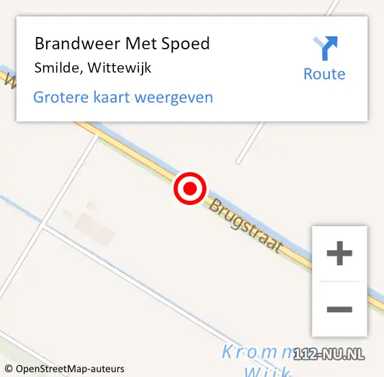 Locatie op kaart van de 112 melding: Brandweer Met Spoed Naar Smilde, Wittewijk op 29 maart 2016 07:49