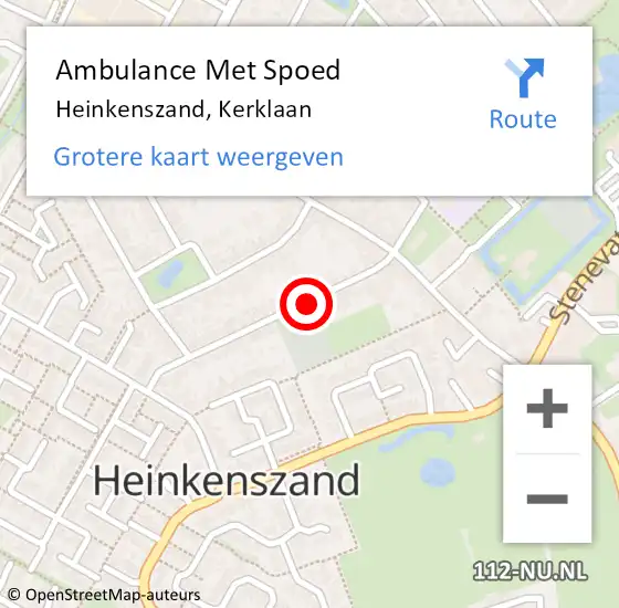 Locatie op kaart van de 112 melding: Ambulance Met Spoed Naar Heinkenszand, Kerklaan op 29 maart 2016 07:56