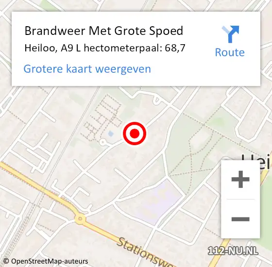 Locatie op kaart van de 112 melding: Brandweer Met Grote Spoed Naar Heiloo, A9 L hectometerpaal: 68,7 op 29 maart 2016 09:18