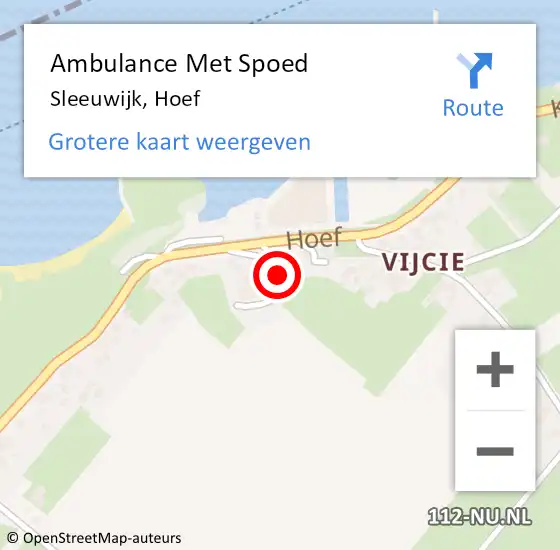 Locatie op kaart van de 112 melding: Ambulance Met Spoed Naar Sleeuwijk, Hoef op 29 maart 2016 10:51