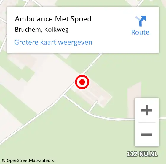 Locatie op kaart van de 112 melding: Ambulance Met Spoed Naar Bruchem, Kolkweg op 29 maart 2016 11:14