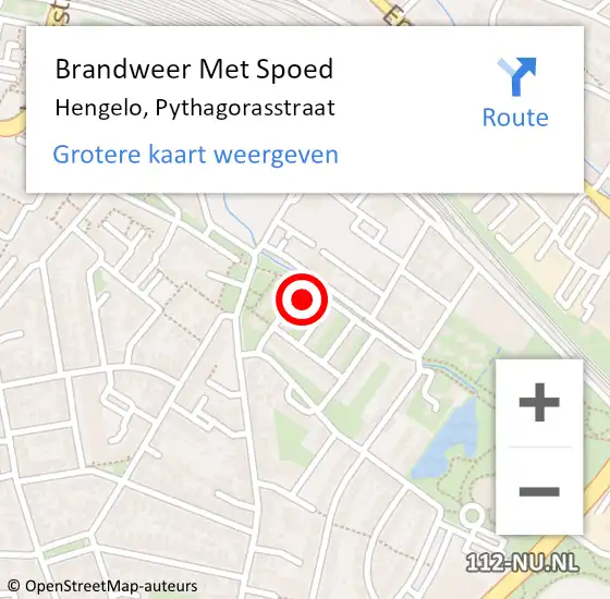 Locatie op kaart van de 112 melding: Brandweer Met Spoed Naar Hengelo, Pythagorasstraat op 29 maart 2016 11:28