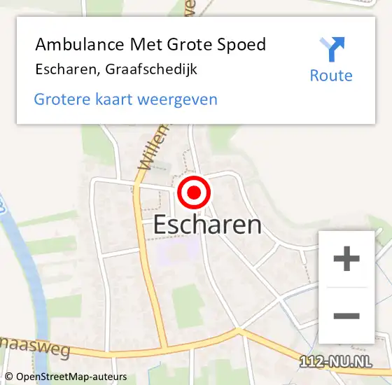 Locatie op kaart van de 112 melding: Ambulance Met Grote Spoed Naar Escharen, Graafschedijk op 29 maart 2016 12:35