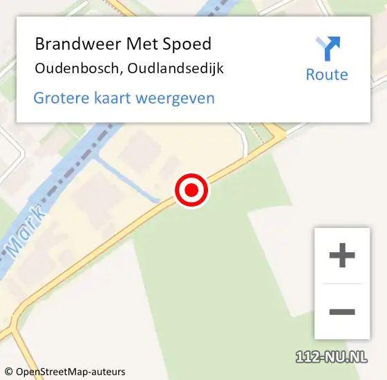 Locatie op kaart van de 112 melding: Brandweer Met Spoed Naar Oudenbosch, Oudlandsedijk op 29 maart 2016 12:57