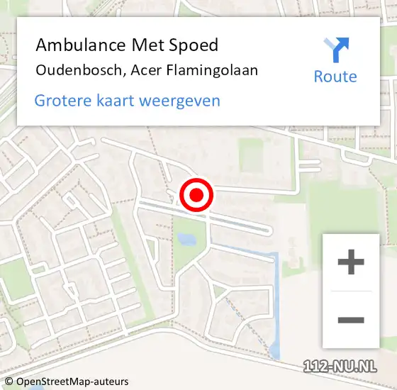 Locatie op kaart van de 112 melding: Ambulance Met Spoed Naar Oudenbosch, Acer Flamingolaan op 29 maart 2016 13:12