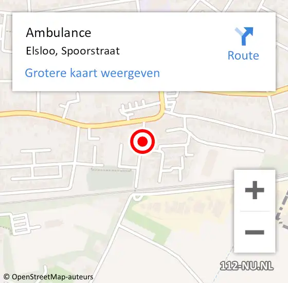 Locatie op kaart van de 112 melding: Ambulance Elsloo, Spoorstraat op 10 december 2013 11:33