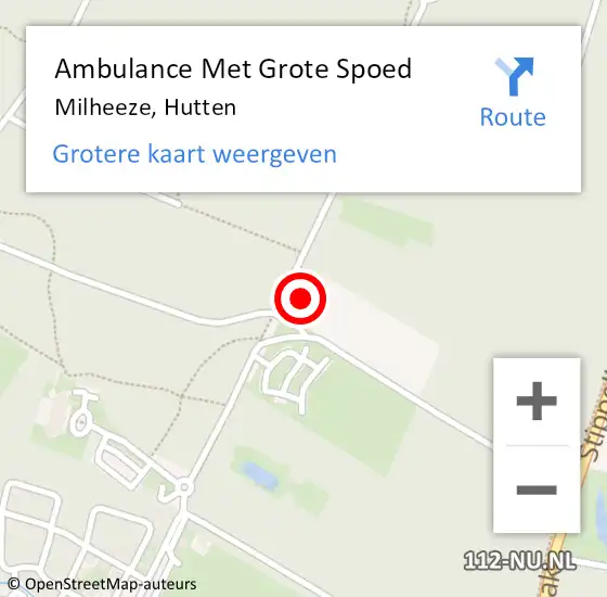 Locatie op kaart van de 112 melding: Ambulance Met Grote Spoed Naar Milheeze, Hutten op 29 maart 2016 15:09