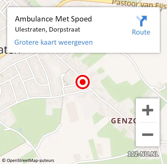 Locatie op kaart van de 112 melding: Ambulance Met Spoed Naar Ulestraten, Dorpstraat op 10 december 2013 11:46