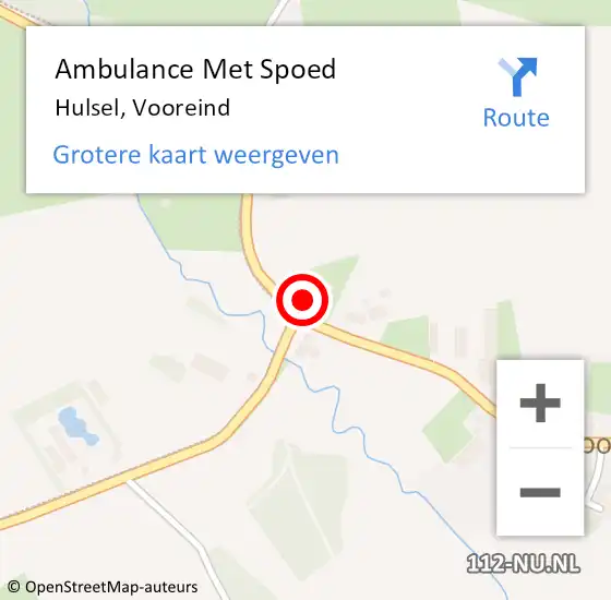 Locatie op kaart van de 112 melding: Ambulance Met Spoed Naar Hulsel, Vooreind op 29 maart 2016 16:47