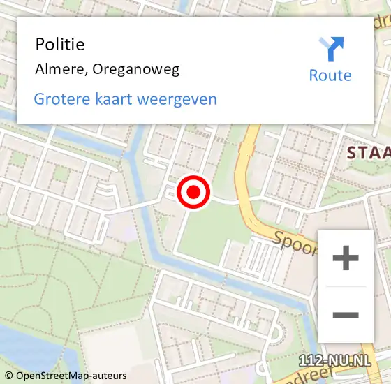 Locatie op kaart van de 112 melding: Politie Almere, Oreganoweg op 29 maart 2016 17:26