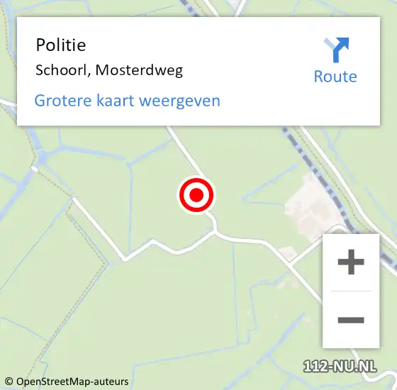 Locatie op kaart van de 112 melding: Politie Schoorl, Mosterdweg op 29 maart 2016 19:21