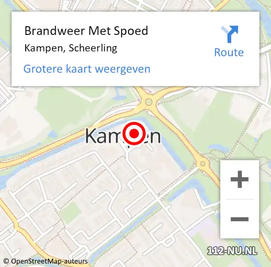 Locatie op kaart van de 112 melding: Brandweer Met Spoed Naar Kampen, Scheerling op 29 maart 2016 19:21