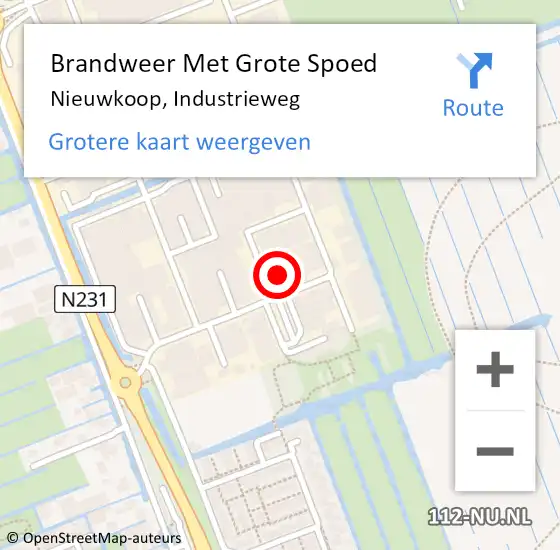 Locatie op kaart van de 112 melding: Brandweer Met Grote Spoed Naar Nieuwkoop, Industrieweg op 29 maart 2016 19:30