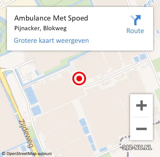 Locatie op kaart van de 112 melding: Ambulance Met Spoed Naar Pijnacker, Blokweg op 29 maart 2016 19:39