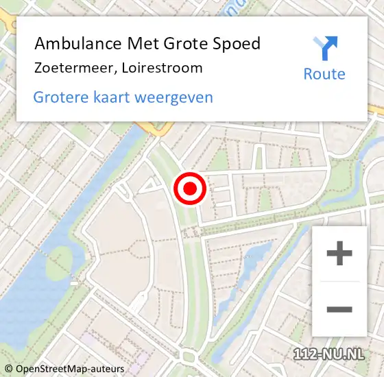 Locatie op kaart van de 112 melding: Ambulance Met Grote Spoed Naar Zoetermeer, Loirestroom op 29 maart 2016 20:32
