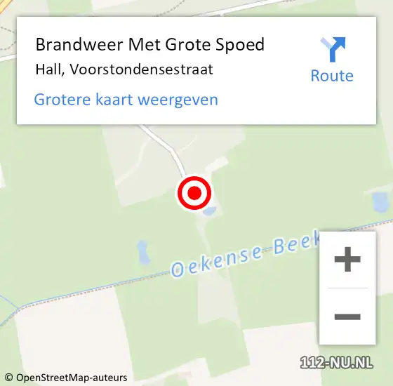 Locatie op kaart van de 112 melding: Brandweer Met Grote Spoed Naar Hall, Voorstondensestraat op 29 maart 2016 20:34